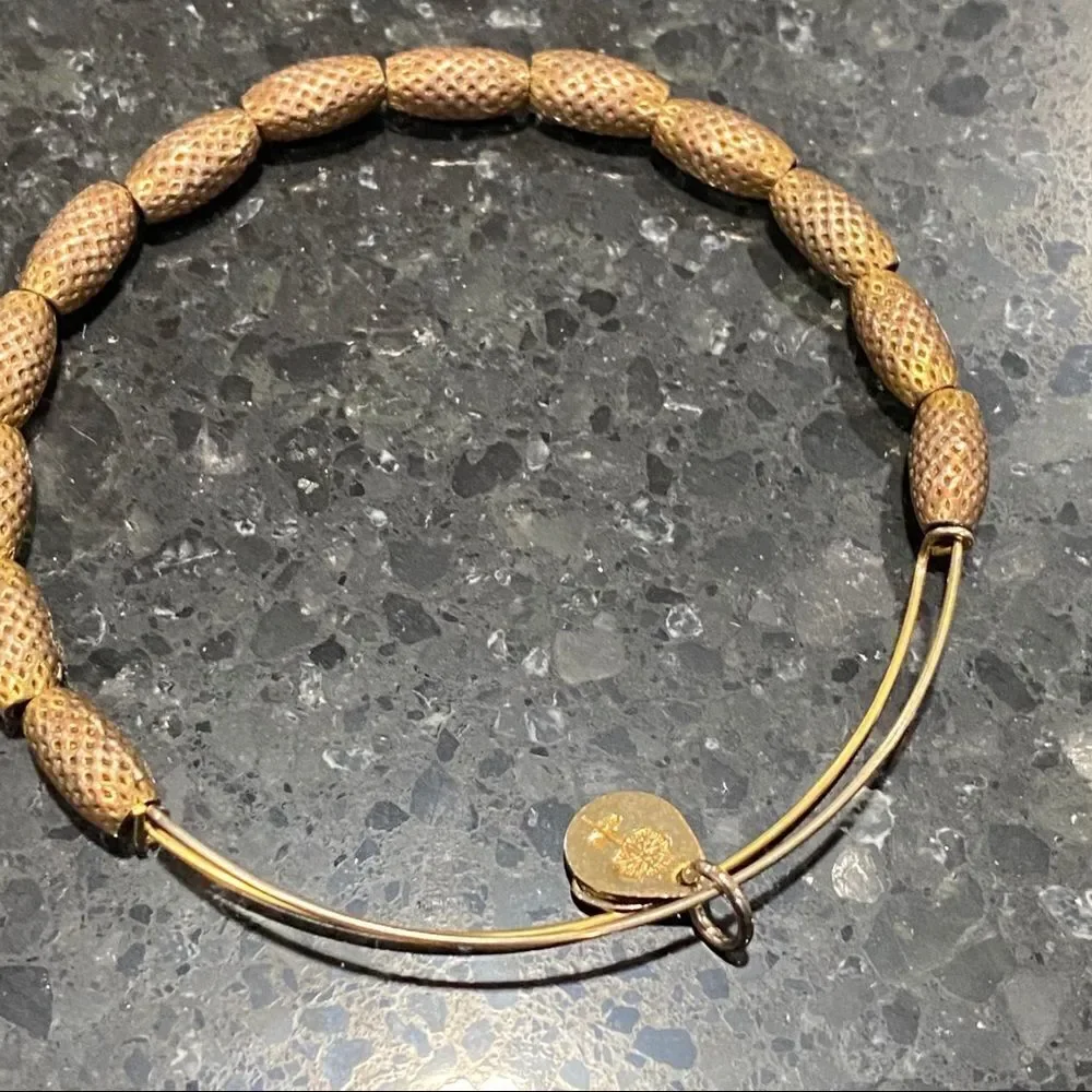 Alex &‎ Ani Gold tone Bangle Beaded Stack Bracelet